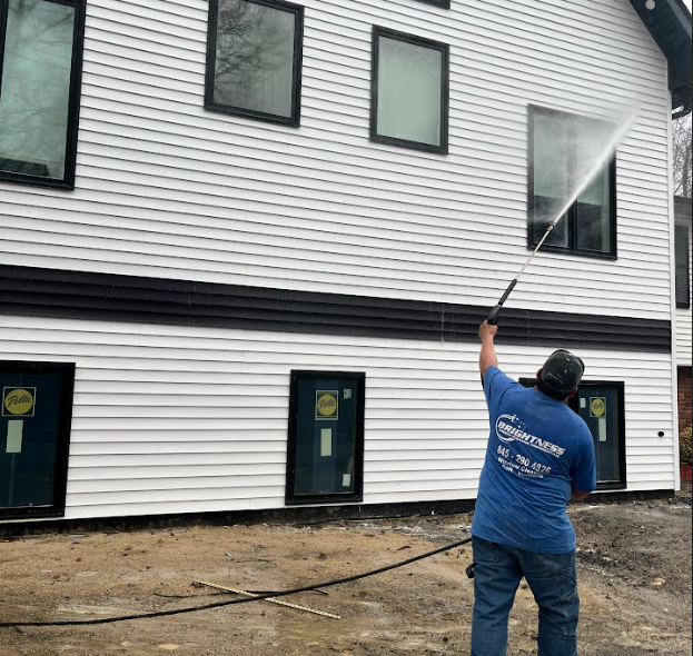 Brightness Window cleaning team soft washing home in new york.